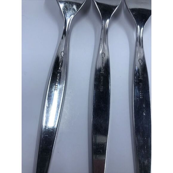 3 pcs Oneida Community Venetia Salad Fork Stainless Steel Burnished Handle. Read - Picture 9 of 13